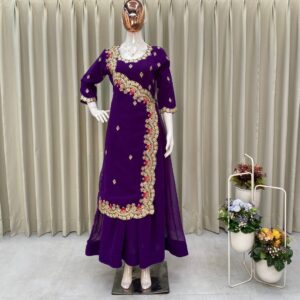 DESIGNER FANCY WESTERN STYLE CORDING SEQUANCE WORK WITH FOIL PAPER WORK GOWN